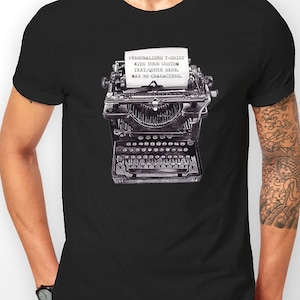 Personalized Vintage Typewriter  Unisex T-Shirt, Typewriter T-Shirt, Typewriter Gift, - Writer Editor Author gift (50.00.03)