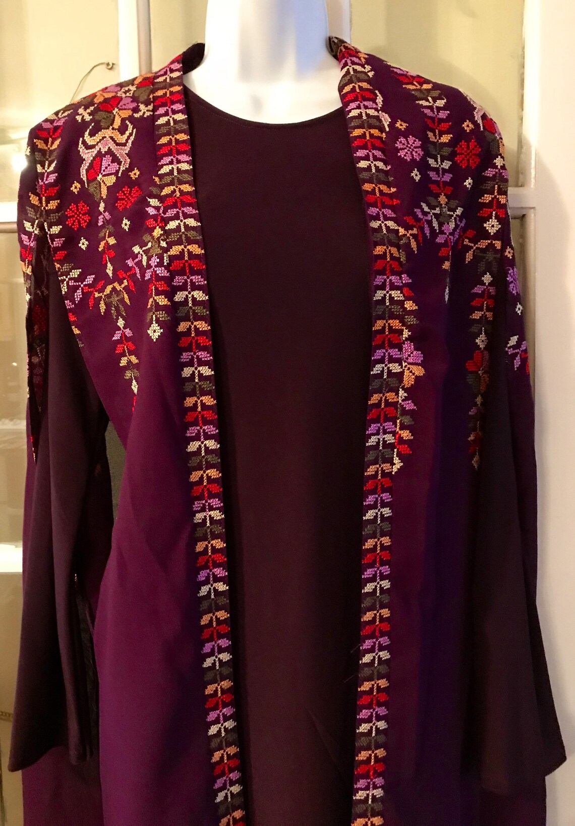 Purple Pleated Metallic Cape Style Short Dress