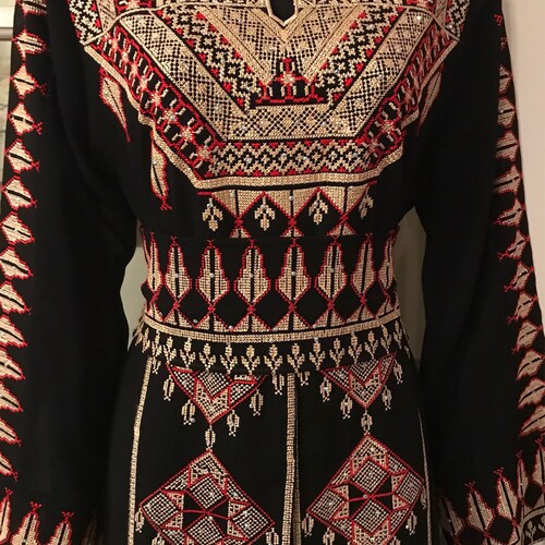 Bronzing V Neck Abbaya Kaftan Dress, Elegant Ankle Length Love Sleeve