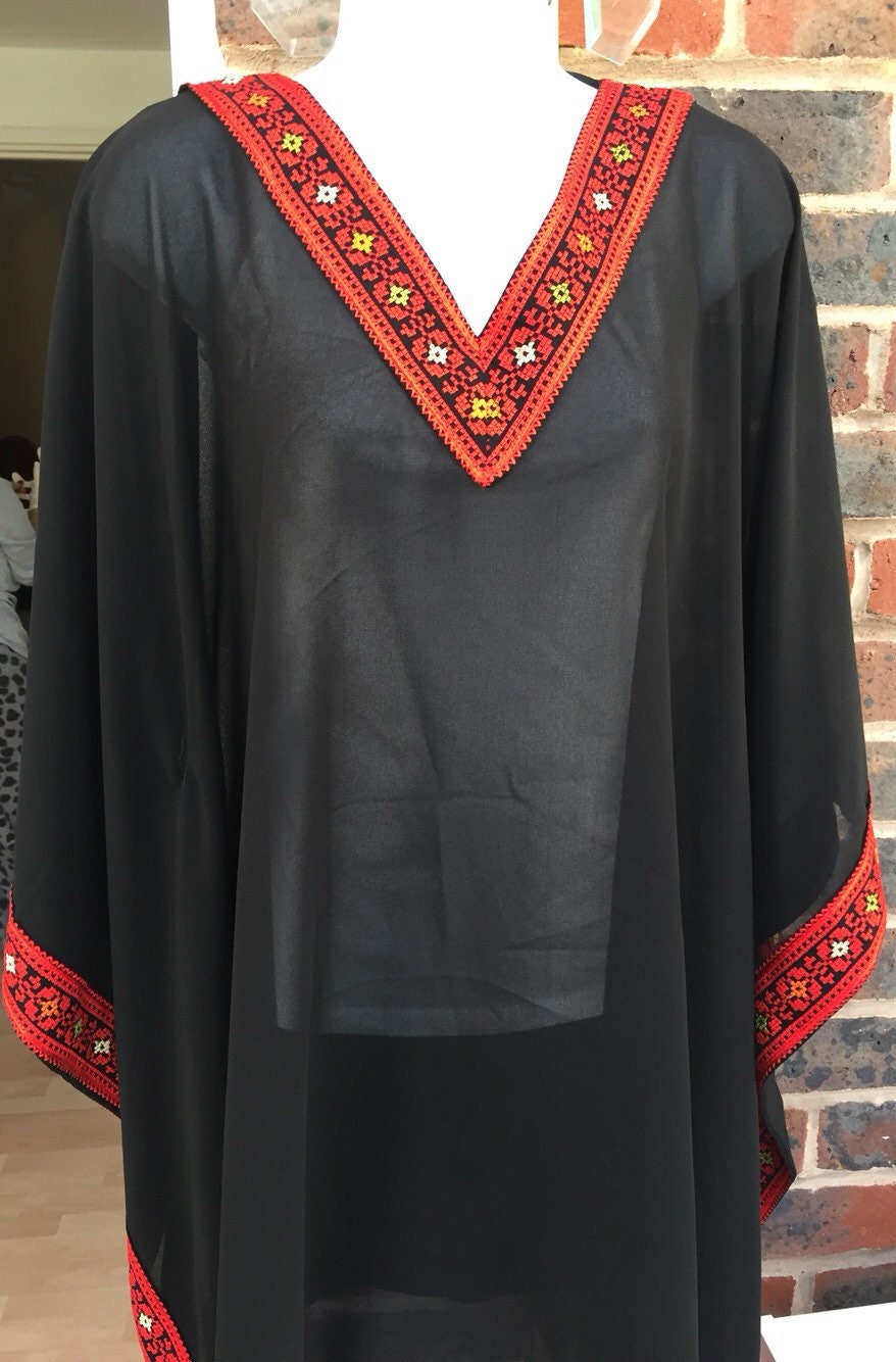 Palestinian Embroidery Cross Stitch Tunic In Different Etsy