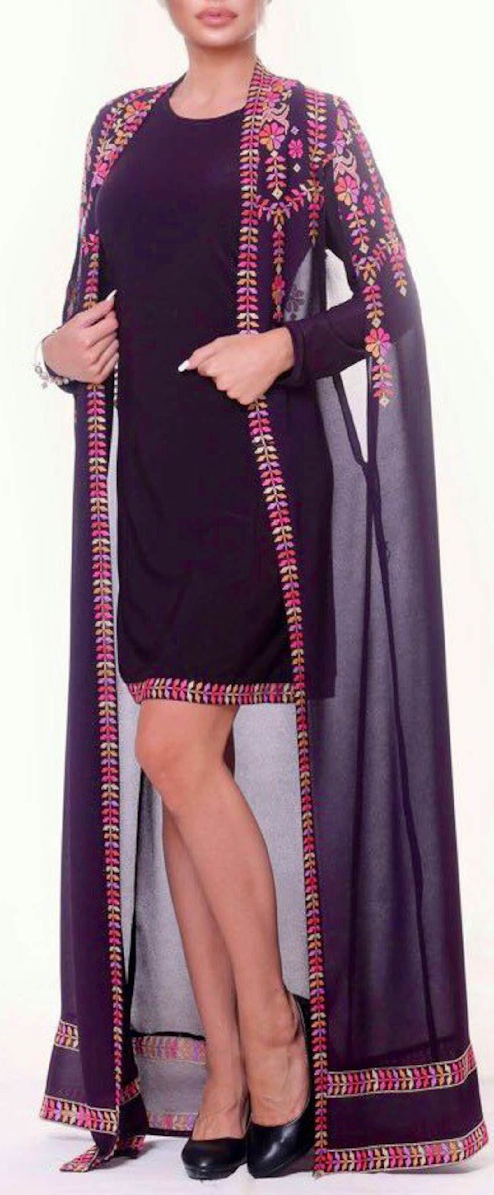 Purple Crinkle Dress Paired With Cape