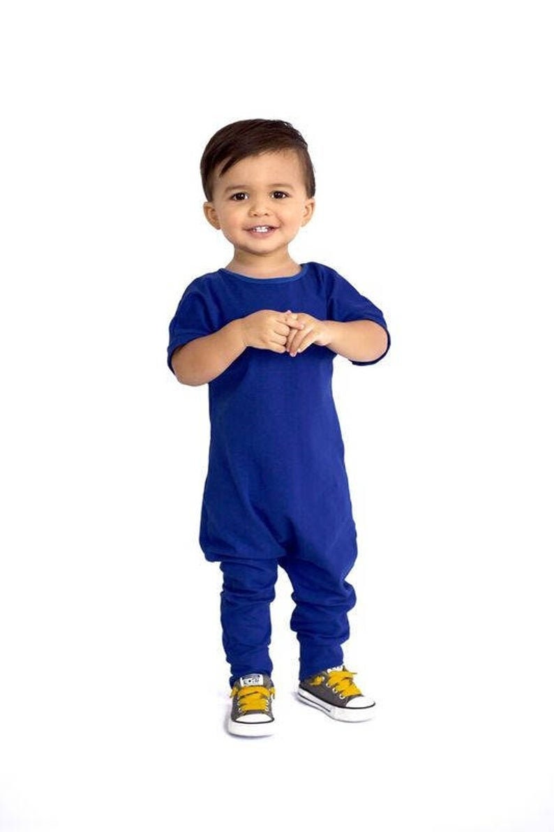 ROYAL BLUE blue romper solid blue romper toddler romper Etsy