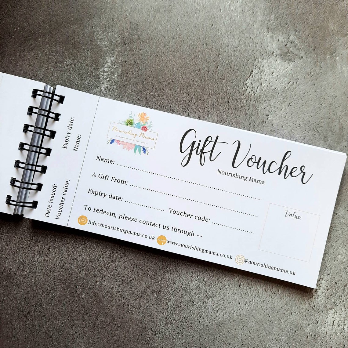 Business Gift Voucher Book Etsy