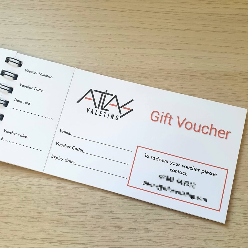 Business Gift Voucher Book Etsy