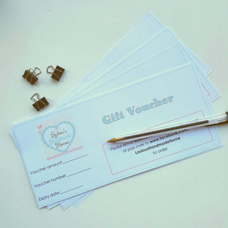Personalised Gift Vouchers Etsy