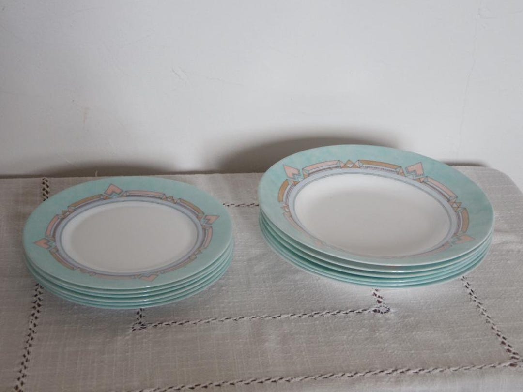 Lot De 6 Petites Assiettes Plates Vintage Arcopal France - Esso - D 19,5 Cm