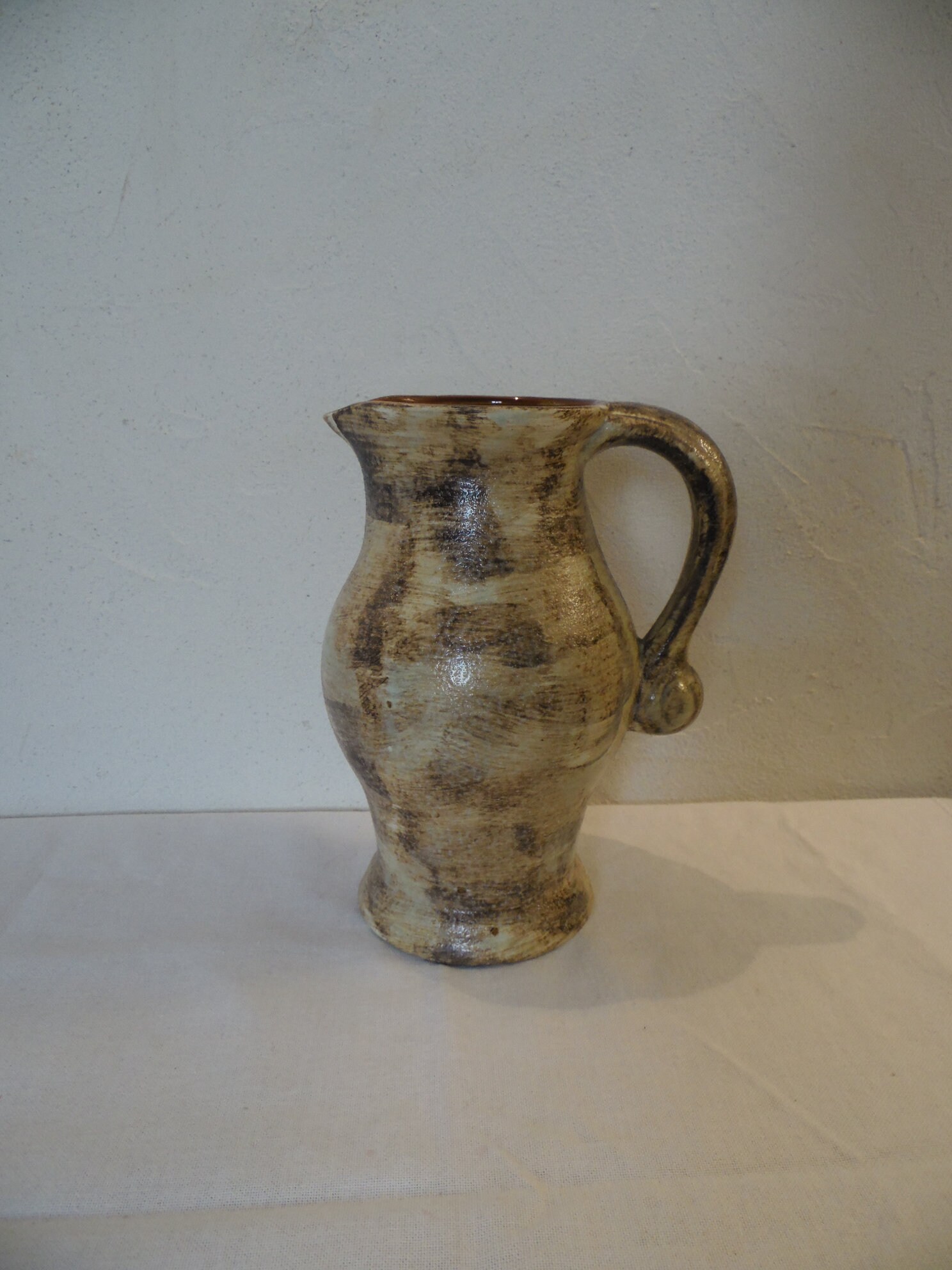 Ancien Pichet A Eau Anse, Terre Cuite Vernissé, Ceramique, Ancienne Poterie , Deco Vintage , Wabi Sa