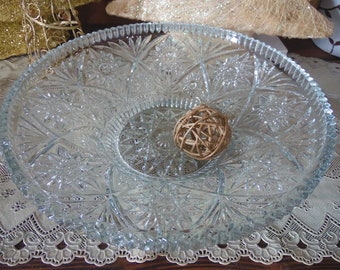 Grande coupe a fruits, coupe en cristal taillée main, centre de table , deco chic,