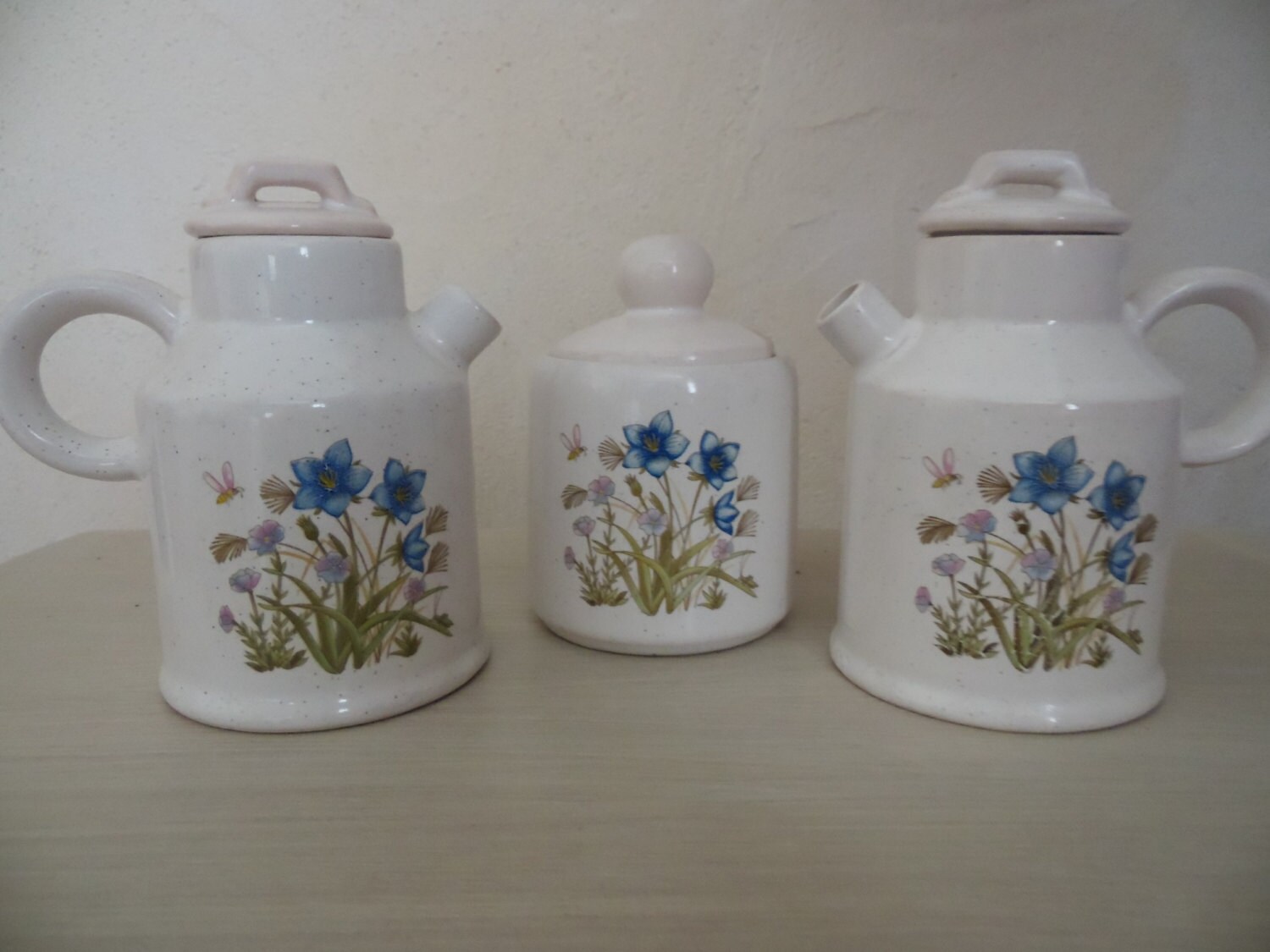 Lot de 3 Pots , Lait et Confiture, Vintage France 60's