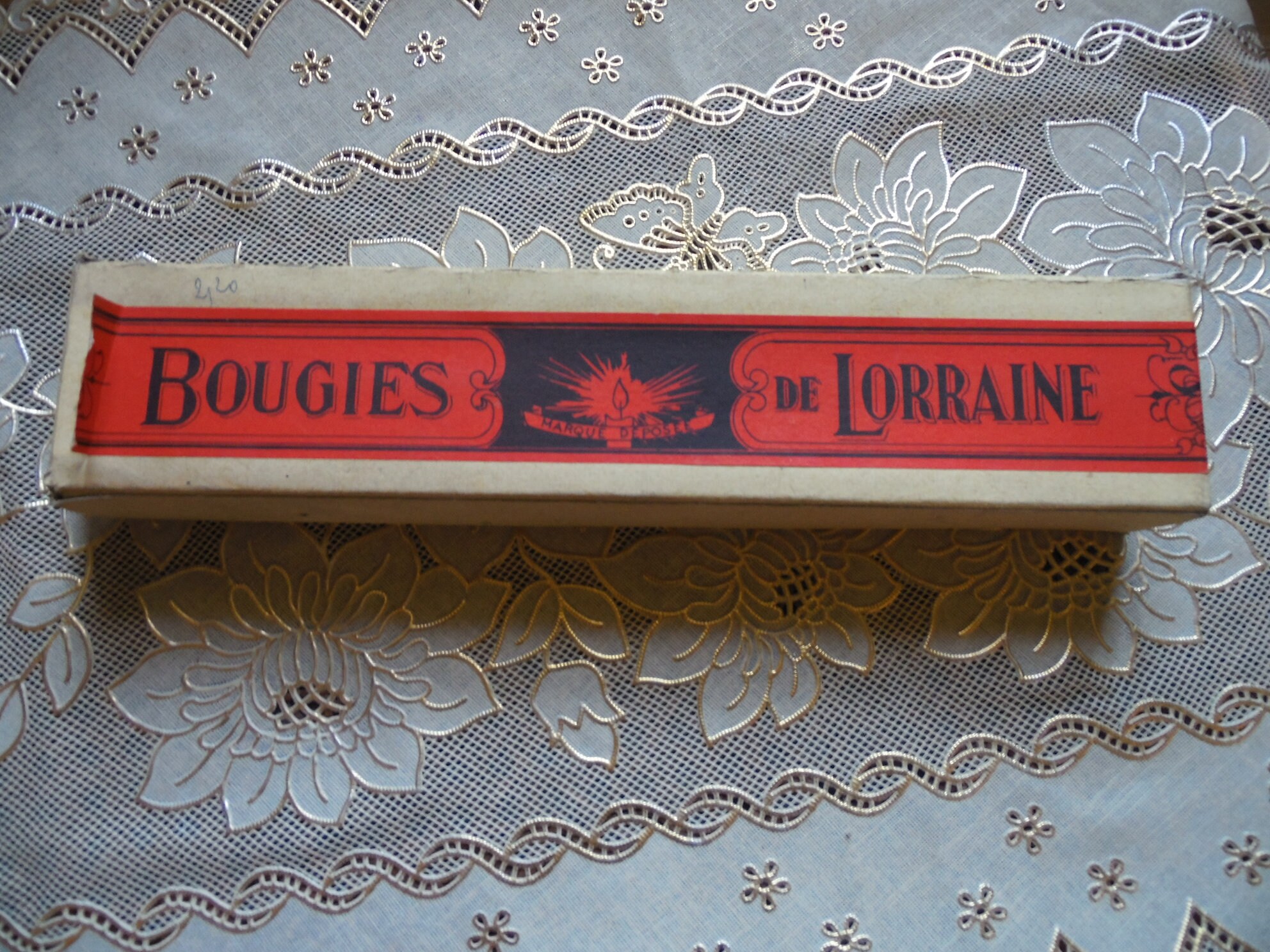 Ancienne Boite de 6 Bougies Blanches Artisanales, Bougies Lorraine , Collector, Made in France, 60's