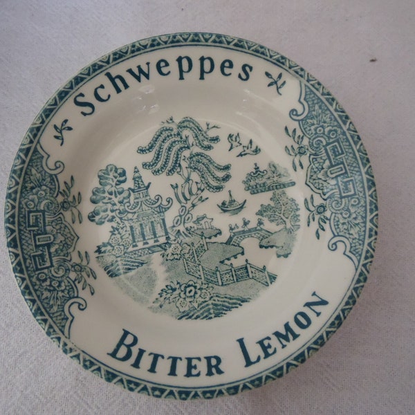 Werbebecher SCHWEPPES Bitter Lemon, Abholung von Geld, Fayence von Gien, Deko-Pub, Deko-Chic, Deko-Bistro, 10 Einheiten,