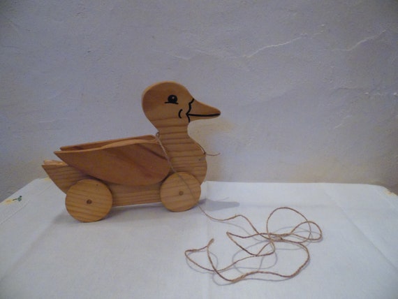 vintage wooden duck pull toy