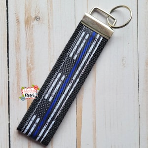 Thin blue line keyfob, thin blue line keychain, Back the blue, American flag lanyard, police keyfob, police lanyard, police keychain