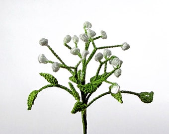 Crochet Flower PATTERN LEFT Handed PDF Tutorial, Realistic Crochet Babys Breath for Bouquets, Brooches & Boutonnieres. English Language Only