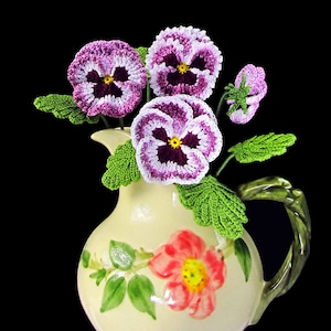 Irish Crochet Flower PATTERN PDF, Realistic Pansy Tutorial for Bouquet, Applique or Brooch. Skill Level: Experienced, English Language ONLY image 7