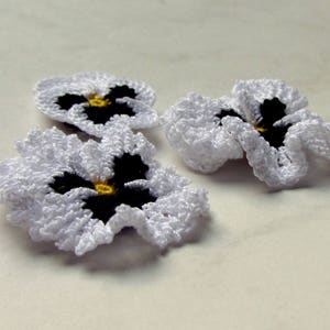 Irish Crochet Pansy PATTERN, Crochet Flower Bouquet, PDF Photo Tutorial. Skill Level: Experienced, English Language ONLY image 7