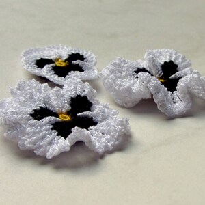 Irish Crochet Flower PATTERN PDF, Realistic Pansy Tutorial for Bouquet, Applique or Brooch. Skill Level: Experienced, English Language ONLY image 5