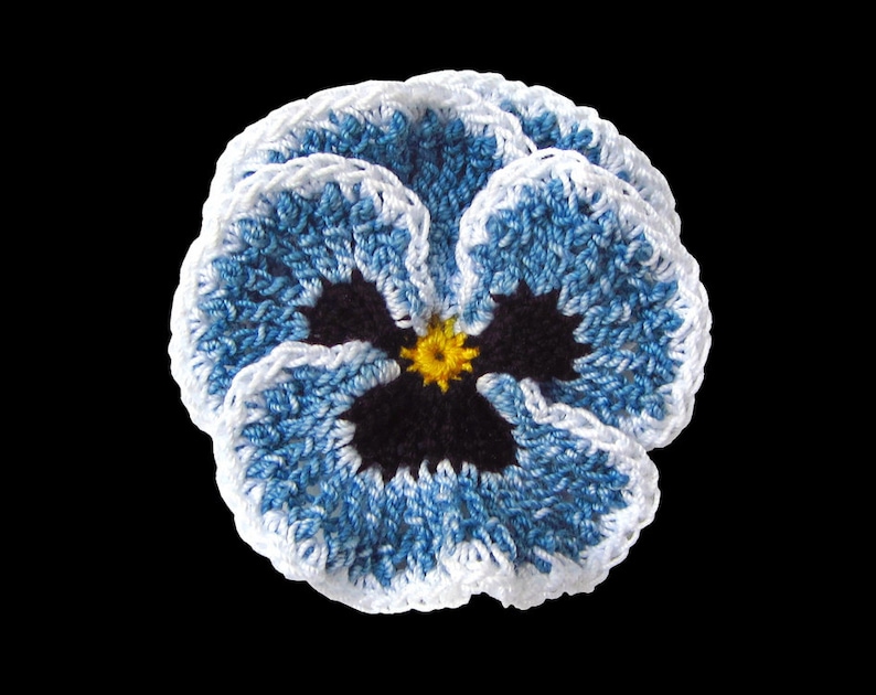 Irish Crochet Pansy PATTERN, Crochet Flower Bouquet, PDF Photo Tutorial. Skill Level: Experienced, English Language ONLY image 6