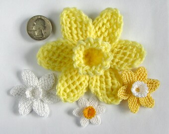Crochet Flower PATTERN Daffodil PDF Tutorial Tunisian Crochet Daffodil Pattern  for Appliques. English Language ONLY!