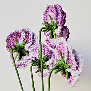 Irish Crochet Pansy PATTERN, Crochet Flower Bouquet, PDF Photo Tutorial. Skill Level: Experienced, English Language ONLY image 10