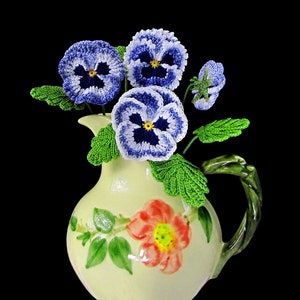 Irish Crochet Pansy PATTERN, Crochet Flower Bouquet, PDF Photo Tutorial. Skill Level: Experienced, English Language ONLY image 1