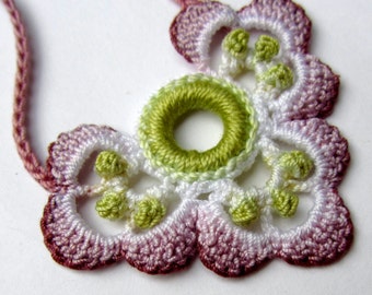 Irish Crochet Necklace PATTERN PDF Photo Tutorial Fiber Arts Victorian Lace Feminine Necklace Wedding Necklace. English Language ONLY.