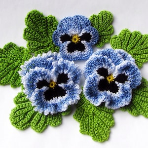 Irish Crochet Pansy PATTERN, Crochet Flower Bouquet, PDF Photo Tutorial. Skill Level: Experienced, English Language ONLY image 4