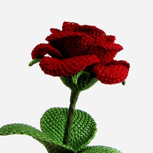 Crochet Flower PATTERN PDF, Realistic Rose using Tunisian Crochet (Afghan St) for Bouquets. Skill level: Experienced, English Language ONLY