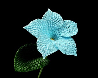 Crochet Flower PATTERN, Mandevilla PDF Pattern, Photo Tutorial for Tunisian Crochet Flowers. Skill Level: Experienced, English Language ONLY