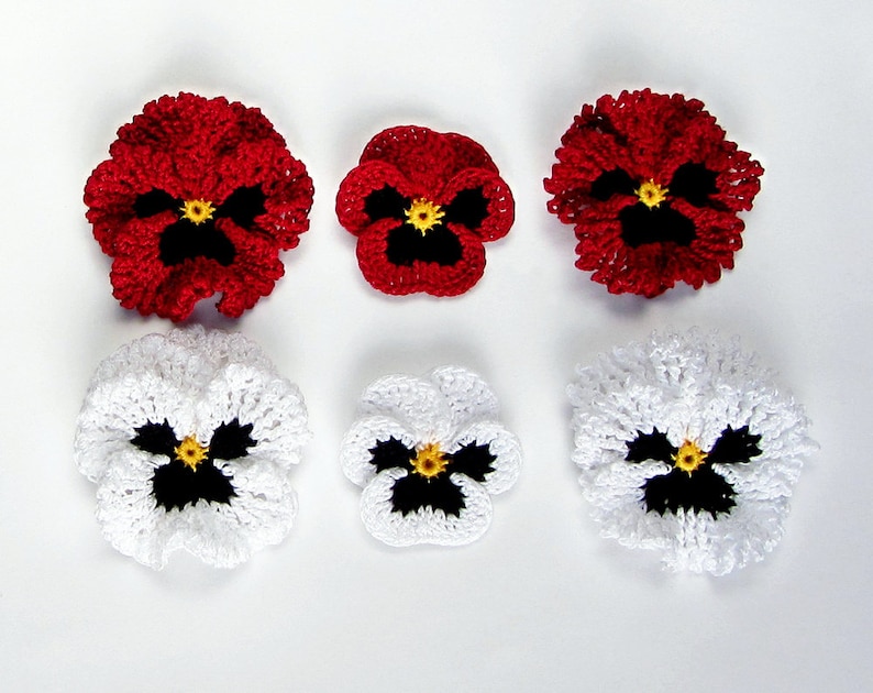 Irish Crochet Pansy PATTERN, Crochet Flower Bouquet, PDF Photo Tutorial. Skill Level: Experienced, English Language ONLY image 8