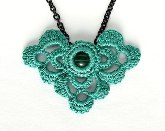 Irish Crochet Necklace PATTERN Gothic Windows PDF Photo Tutorial. English language ONLY.