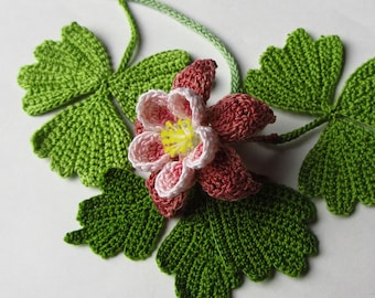 Crochet Columbine PATTERN Instant Download PDF Photo Tutorial Realistic Irish Crochet Flower Embellishment Applique. English Language ONLY