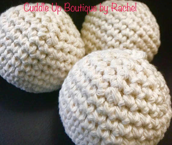 Dryer Balls, Fabric Softener, Essential Oils Scented, Set of 3, Crocheted Cotton Balls, Chemical Free Laundry, Less Wrinkle, Less Static