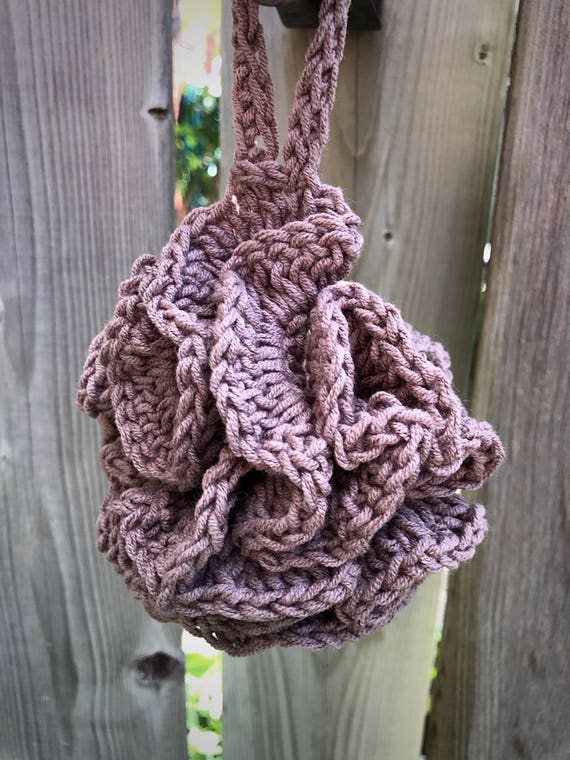 Bath Pouf, Cotton Blend Loufah, Gift for Mom, Gift for Girl, Gift for Boy, Crocheted Bridal Shower Gift, Engagement Gift, Baby Shower Gift
