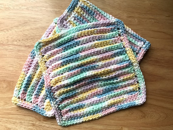 Cotton Bathroom Washcloths, Crocheted Dishcloths, Face Cloths, Body Washcloth, Multipurpose Cloths, Household Cloths, Natural Cleaning