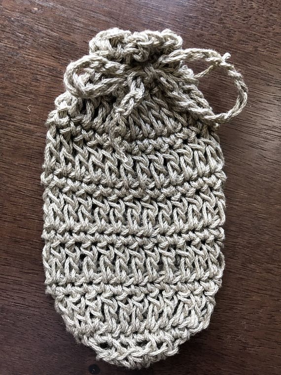 Soap Saver, Cotton Bag, Hanging Soap Sack, Crocheted Soap Saver, Cotton Crocheted Washcloth, Bridal Shower, Engagement Gift, Housewarming