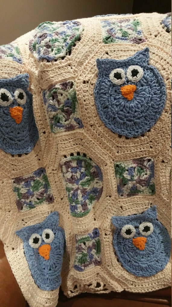 Owl Baby Blanket / Owl Blanket / Lap Afghan / Baby Girl Blanket / Baby Blanket / Owl Afghan / Crib Blanket / Crib Afghan / Baby Boy Blanket