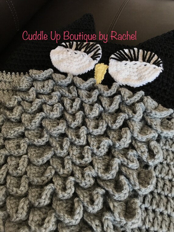 Sleeping Owl Cocoon / Sleeping Owl Baby Cocoon / Owl Sleep Sack / Owl Cocoon / Owl Costume / Gender Neutral Cocoon / Sleeping Owl Sleep Sack