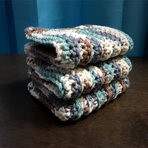 Cotton Bathroom Washcloths, Crocheted Dishcloths, Face Cloths, Body Washcloth, Multipurpose Cloths, Household Cloths, Natural Cleaning