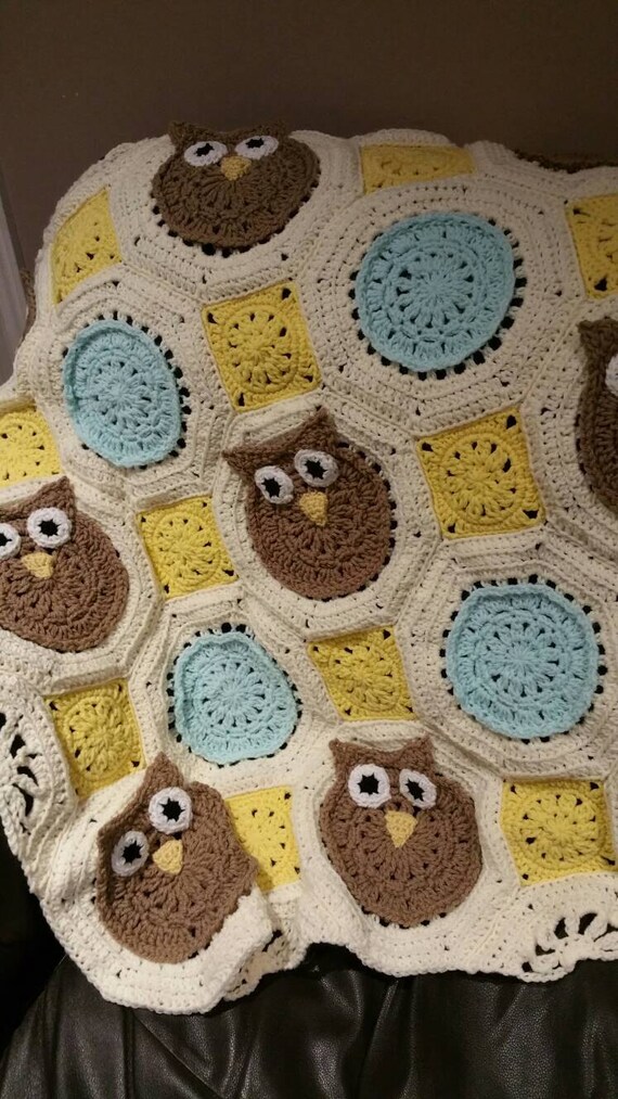Owl Baby Blanket / Owl Blanket / Lap Afghan / Baby Afghan / Gender Neutral Baby Blanket / Owl Afghan / Crib Blanket / Crib Afghan / Afghan