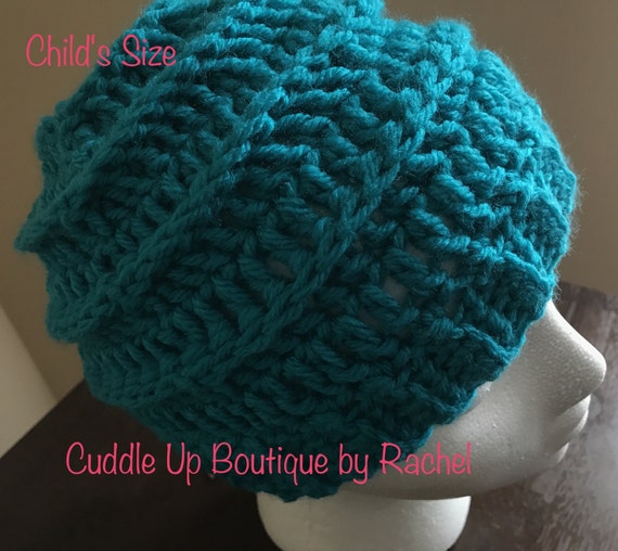 Teal Child's Ribbed Beanie, Hat, Toque, Crocheted Child's Beanie, Gender Neutral Winter Hat, Ribbed Child's Hat, Little Boy Hat, Little Girl