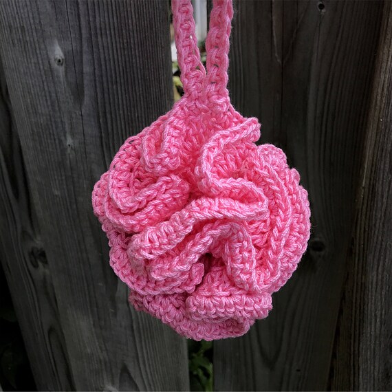 Eco Friendly Bath Pouf, Cotton Shower Loufah, Gift for Mom, Gift for Girl, Crocheted Bridal Shower Gift, Engagement Gift, Baby Shower Gift