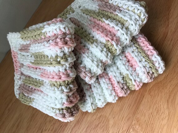 Cotton Bathroom Washcloths, Crocheted Dishcloths, Face Cloths, Body Washcloth, Multipurpose Cloths, Household Cloths, Natural Cleaning