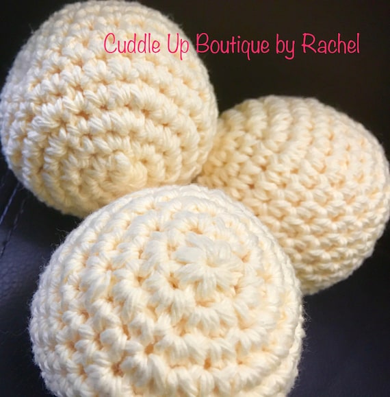 Eco Friendly Dryer Balls, Essential Oils Scented, Set of 3, Naturally Soften, Crocheted Cotton Balls, Chemical Free Laundry, Less Wrinkle