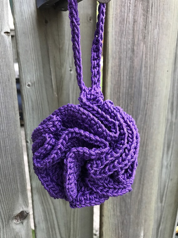 Bath Pouf, Crocheted Cotton Shower Loufah, Gift for Mom, Gift for Girl, Gift for Boy, Bridal Shower, Engagement Gift, Baby Shower Gift