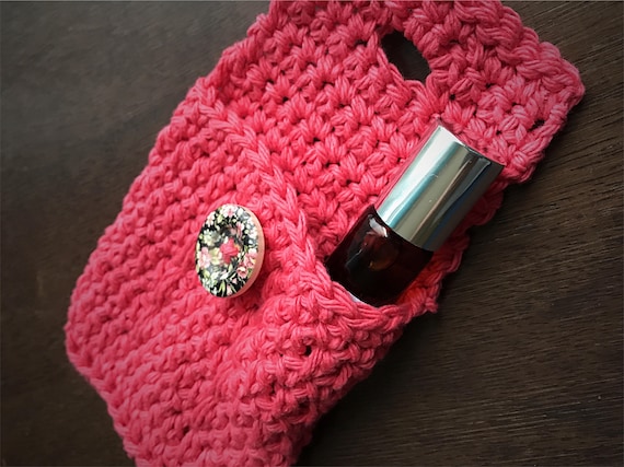 Essential Oil Case, Cotton Essential Oil Bag, Essential Oil Travel Case, Essential Oil Holder, Crocheted Oil Case, Rollerball Travel Bag