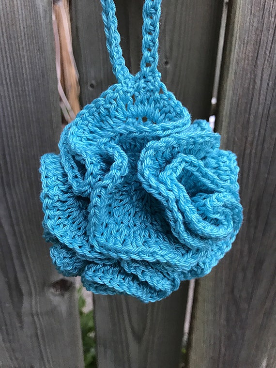 All Natural Bath Pouf, Cotton Shower Loufah, Gift for Mom, Long Lasting Bath Products, Crocheted Bridal Shower Gift, Eco Baby Shower Gift