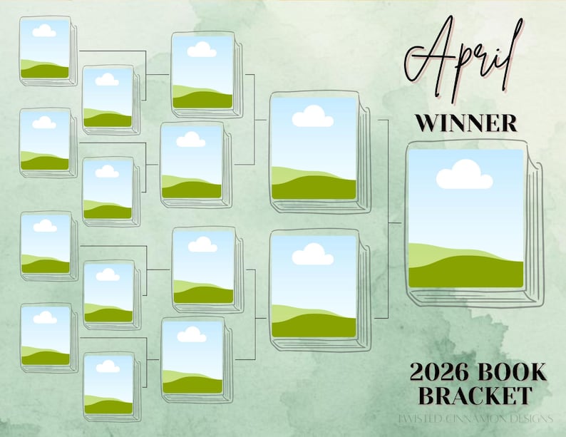2026 Book Bracket, Monthly - Canva Template - Etsy