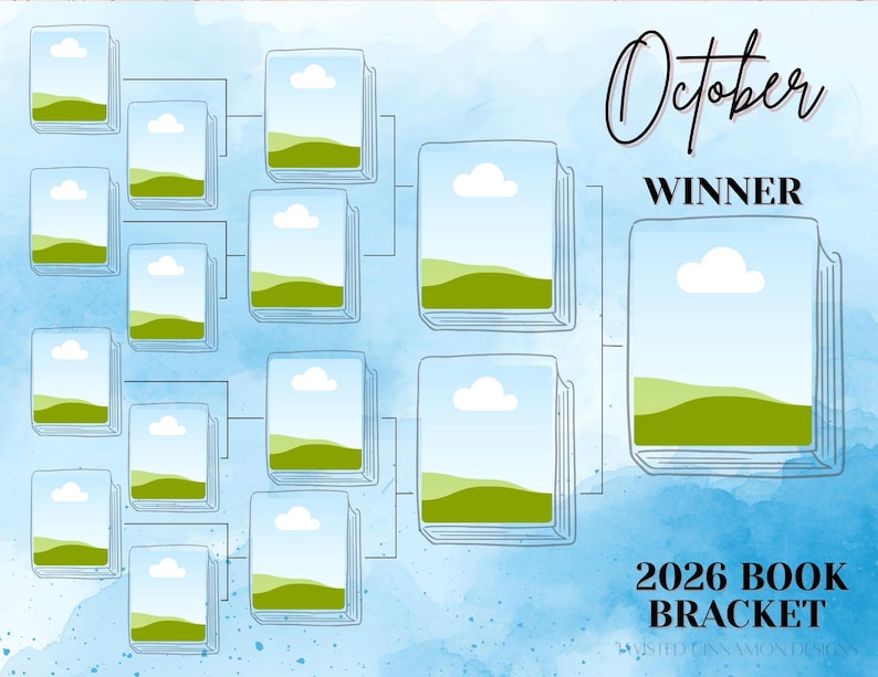 2026 Book Bracket, Monthly - Canva Template - Etsy