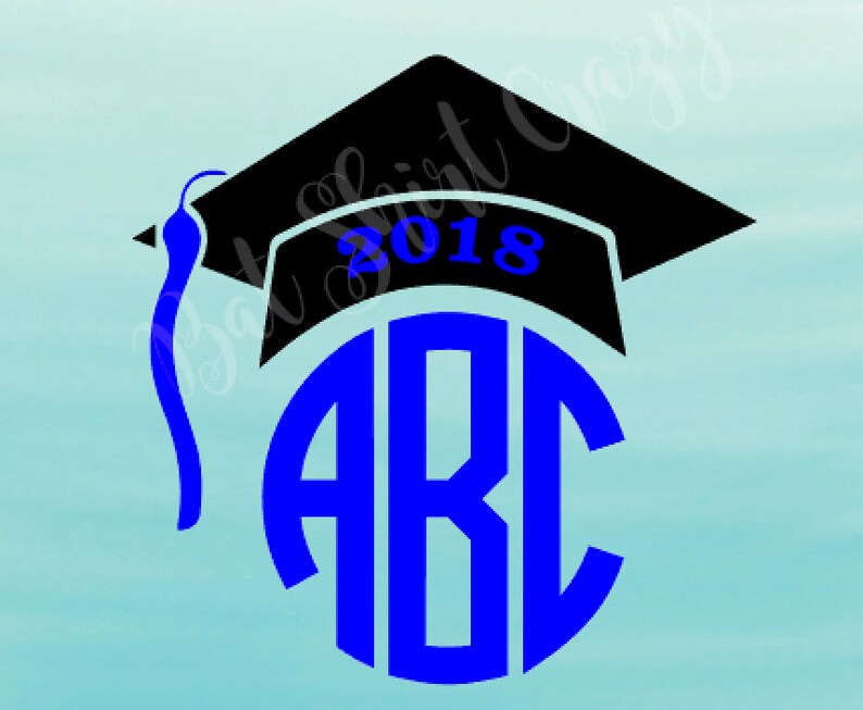 Download Graduation Cap Monogram Frame Svg Dxf Eps Senior 2018 Etsy